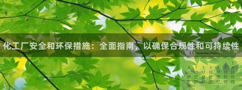 亿万官网：化工厂安全和环保措施：全面指南，以确保合规性和可持续性