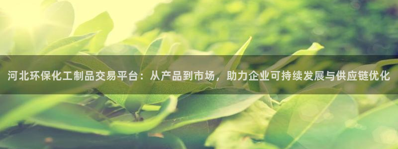 亿万先生手机网页：河北环保化工制品交易平台：从产品到市场，助力企业可持续发展与供应链优化